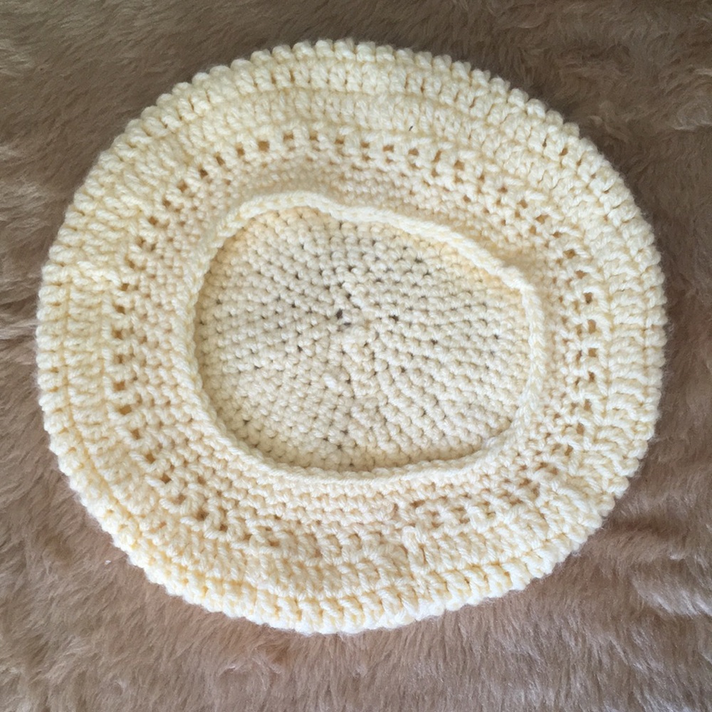 Cream Hand-Crocheted Fall/Winter Hat - Picture 11 of 12